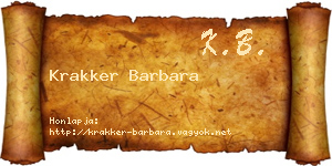 Krakker Barbara névjegykártya